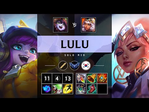 Lulu Mid vs Qiyana: Triple Kill, Rampage - KR Diamond Patch 25.S1.1