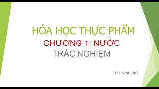 Giáo trình hóa học thực phẩm PDF