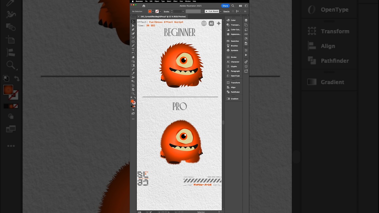 Create hair using this script in illustrator #illustratortutorials #graphicdesigntips #graphicdesign