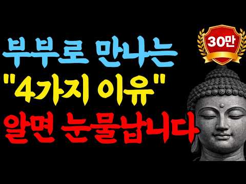 부부 인연, 전생의 비밀을 알게 되면 눈물 납니다- 부처님이 밝힌 부부 전생과 인연의 신비ㅣ 불교 부부 전생 인연 ㅣ불교 철학ㅣ불교 지혜ㅣ오디오북 ㅣ 부처님말씀 ㅣ 마음공부