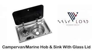 Navy Load Single Hob and Sink with glass lid for Marine and Campervan use