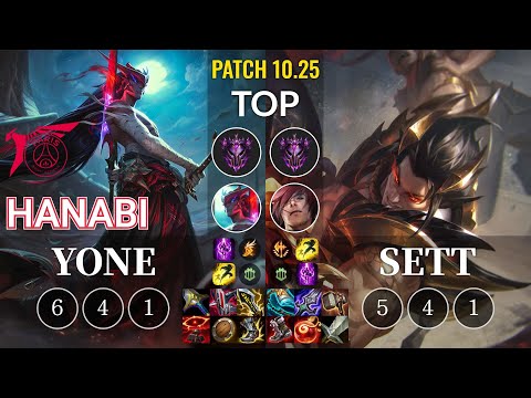 TLN Hanabi Yone vs Sett Top - KR Patch 10.25