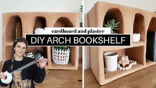 DIY CARDBOARD SHELF IDEA - Making Unique Shelf Out Of Cardboard and Plaster