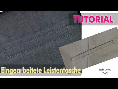 Eingearbeitete Leistentasche nähen Tutorial Nähanleitung