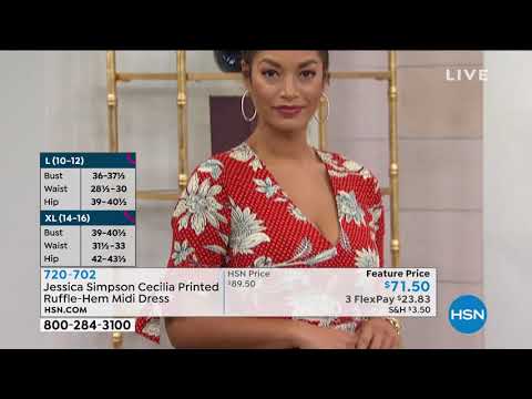 Jessica Simpson Cecilia Printed RuffleHem Midi Dress