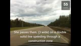 preview picture of video 'Grande Prairie Bad Drivers Speeding and passing in a construction zone'