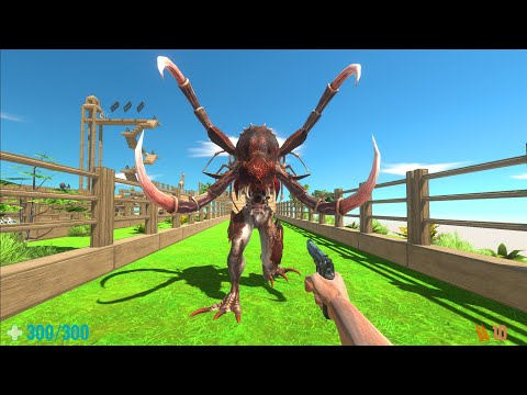 Hero death runner in battle with Aliens and mutant animals - Animal Revolt Battle Simulator