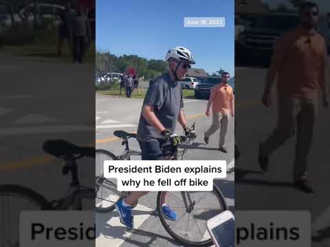 , title : 'President #Biden Explains Why He Fell Off Bike'