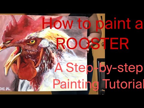How to paint a rooster | Step by Step | Tutorial | Acrylic Painting | Art
