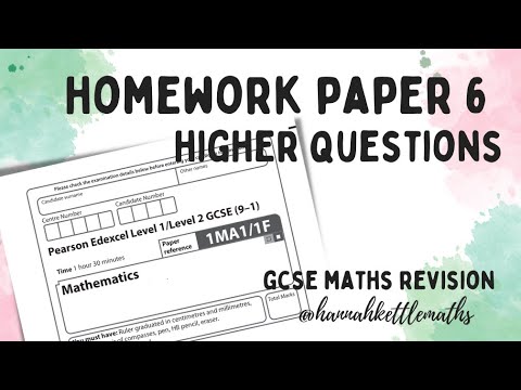 Half Past Paper - Week 6 - Higher Edexcel GCSE Maths - Maths Revision