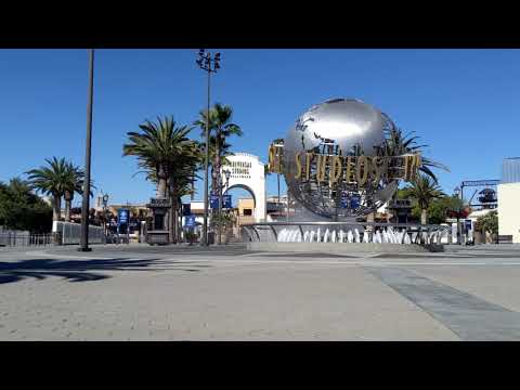 Universal Studios Hollywood Main Entrance/Globe Plaza Area Loop Live Ambiance