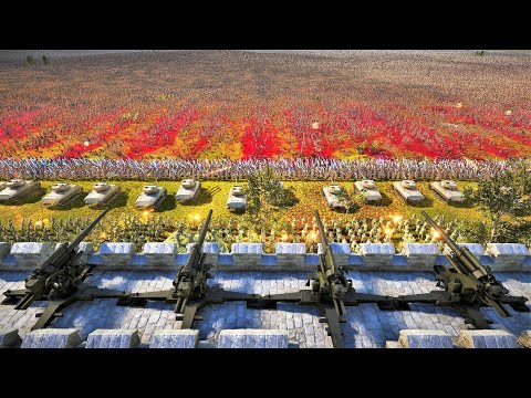 MODERN ARMY ARTILLERY Base Vs 4,000,000 Zombies! - Ultimate Epic Battle Simulator 2
