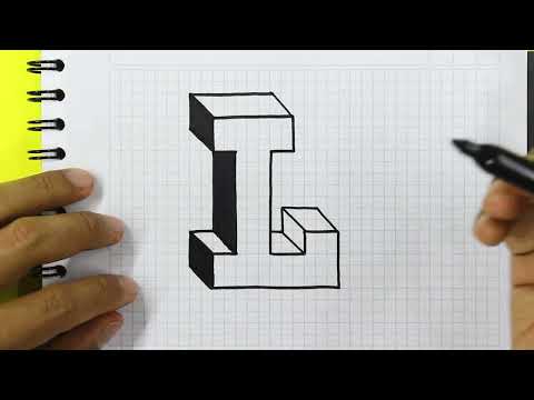 ✅ 3D Drawing - How to Draw letter L - Easy Art