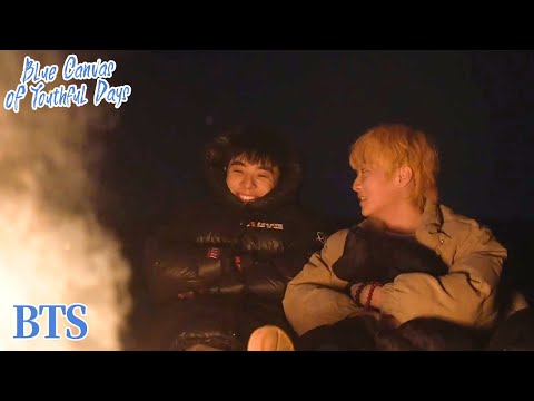 Thumbnail of the video: 【BTS】Snuggle with you🔥 | Blue Canvas of Youthful Days | ENG SUB