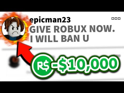 Roblox NOOB demands robux so I make him rich