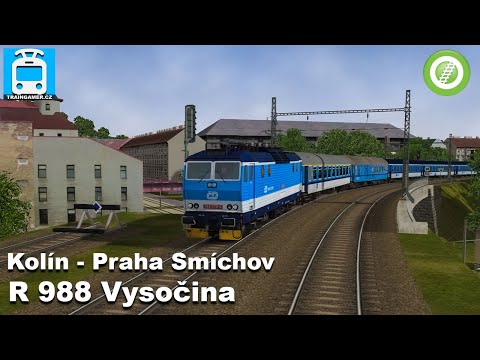 Open Rails: R 988 Vysočina (Kolín - Praha Smíchov)
