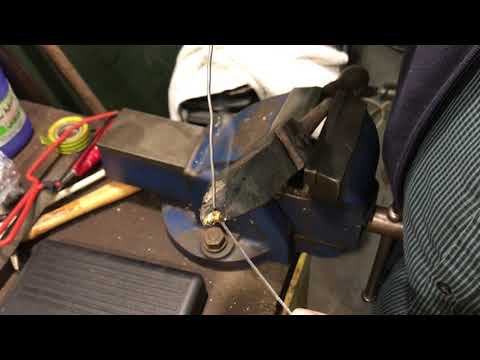 Soldering a brass nipple to a motorcycle throttle cable