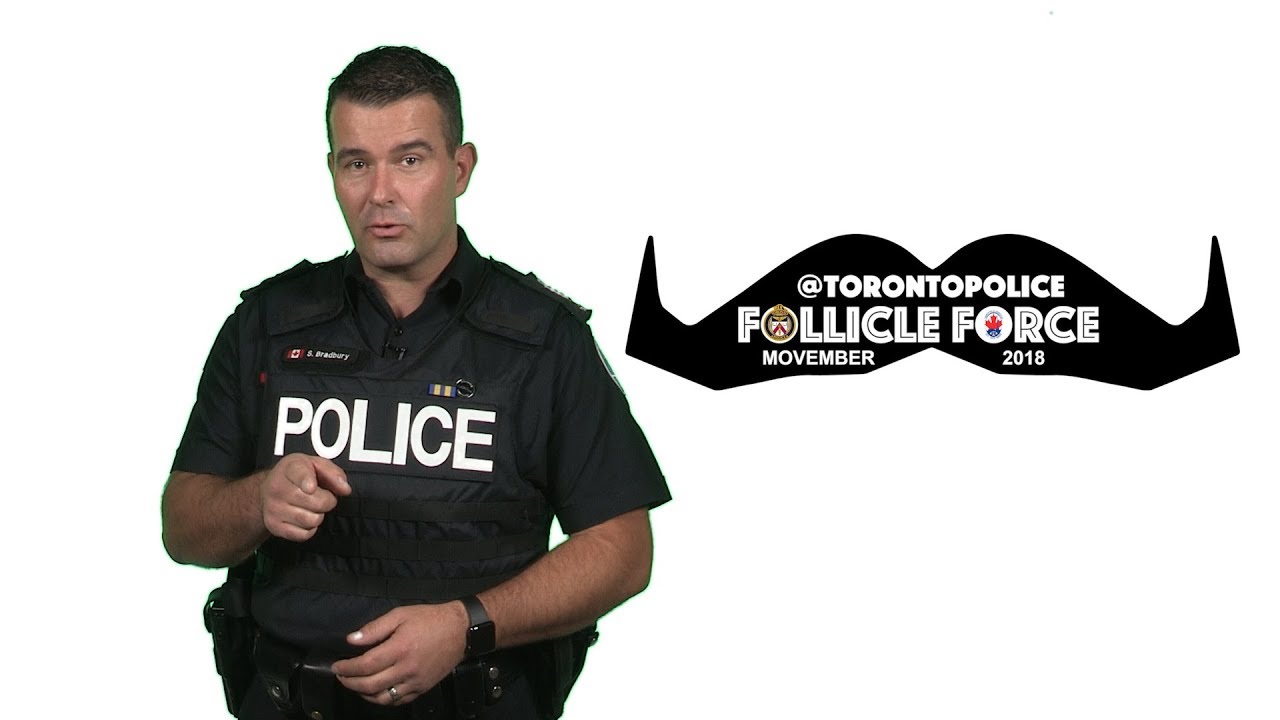 Staff Sergeant Scott Bradbury is encouraging people to support the Toronto Police Follicle Force and Movember Foundation