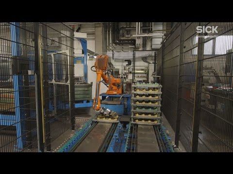 PLB robot guidance system positions exhaust manifolds at Georg Fischer (Austria) | SICK AG