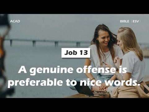 【 Job 13 】A genuine offense is preferable to nice words. ｜ACAD Bible Reading