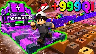 CONSEGUI + 9999QI de VELOCIDADE no ADMIN ABUSE SECRETO do PARKOUR DE TECLADOS no ROBLOX