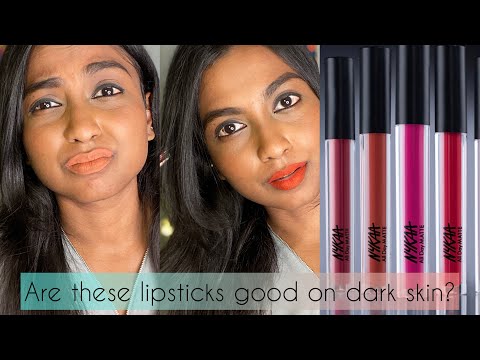 *NEW* Nykaa All Day Matte Liquid Lipstick Swatches on Dark Skin