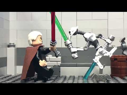 Star Wars 2003 Clone Wars Count Dooku training General Grievous Scene - Lego Stop Motion Star Wars