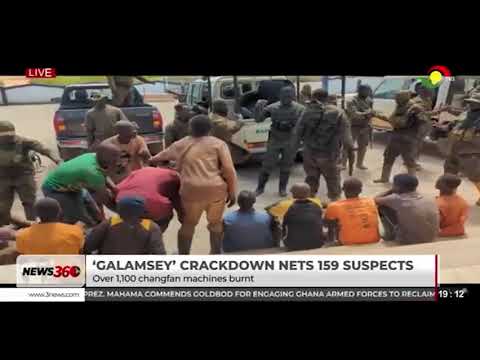 Galamsey Crackdown: 159 Suspects Arrested, Over 1,100 Changfa Machines Burnt