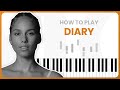 Diary - Alicia Keys - PIANO TUTORIAL (Part 1)