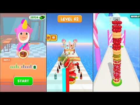 BURGER RUSH vs NOODLE RUN vs PANCAKE RUN   3 in 1