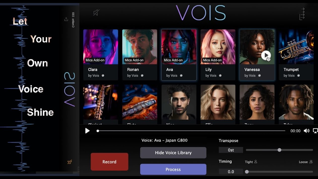 No Singer? No problem...Use your own voice with VOIS to create!