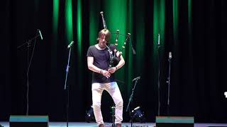 Scottish Piper Ross Ainslie gives a fantastic modern bagpipe performance during concert in Aberdeen
