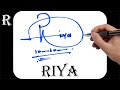 Riya name signature design - R signature style - How to signature your name