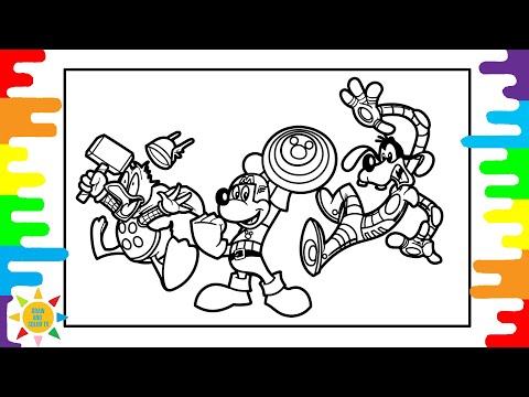 Avengers Donald, Mickey, Pluto Coloring Pages | Avengers Coloring Pages | Unknown Brain - Perfect 10