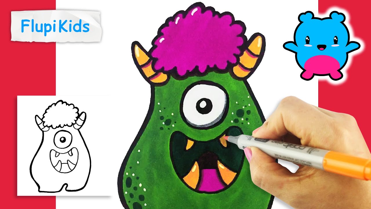 Como Desenhar Monstro Colorido e Divertido