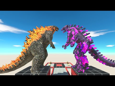 New Mecha Godzilla 2021 Lava Vs Team Godzilla 2021 Death run - Animal Revolt Battle Simulator