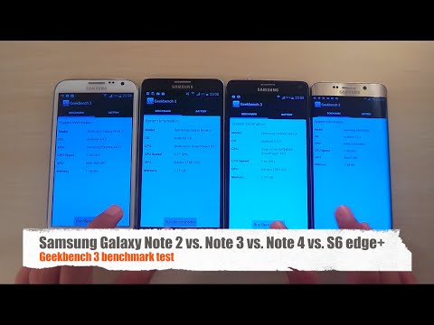 Samsung Galaxy Note 2 vs. Galaxy Note 3 vs. Galaxy Note 4 vs. Galaxy S6 edge+ - Geekbenck 3!