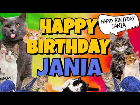 Happy Birthday Jania! Crazy Cats Say Happy Birthday Jania (Very Funny)