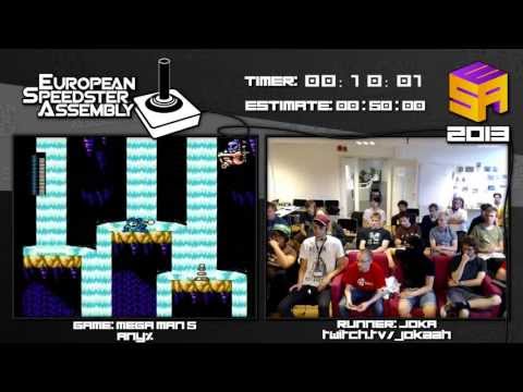 Mega Man 5 - Speed Run in 0:38:55 by Joka Live for European Speedster Assembly 2013