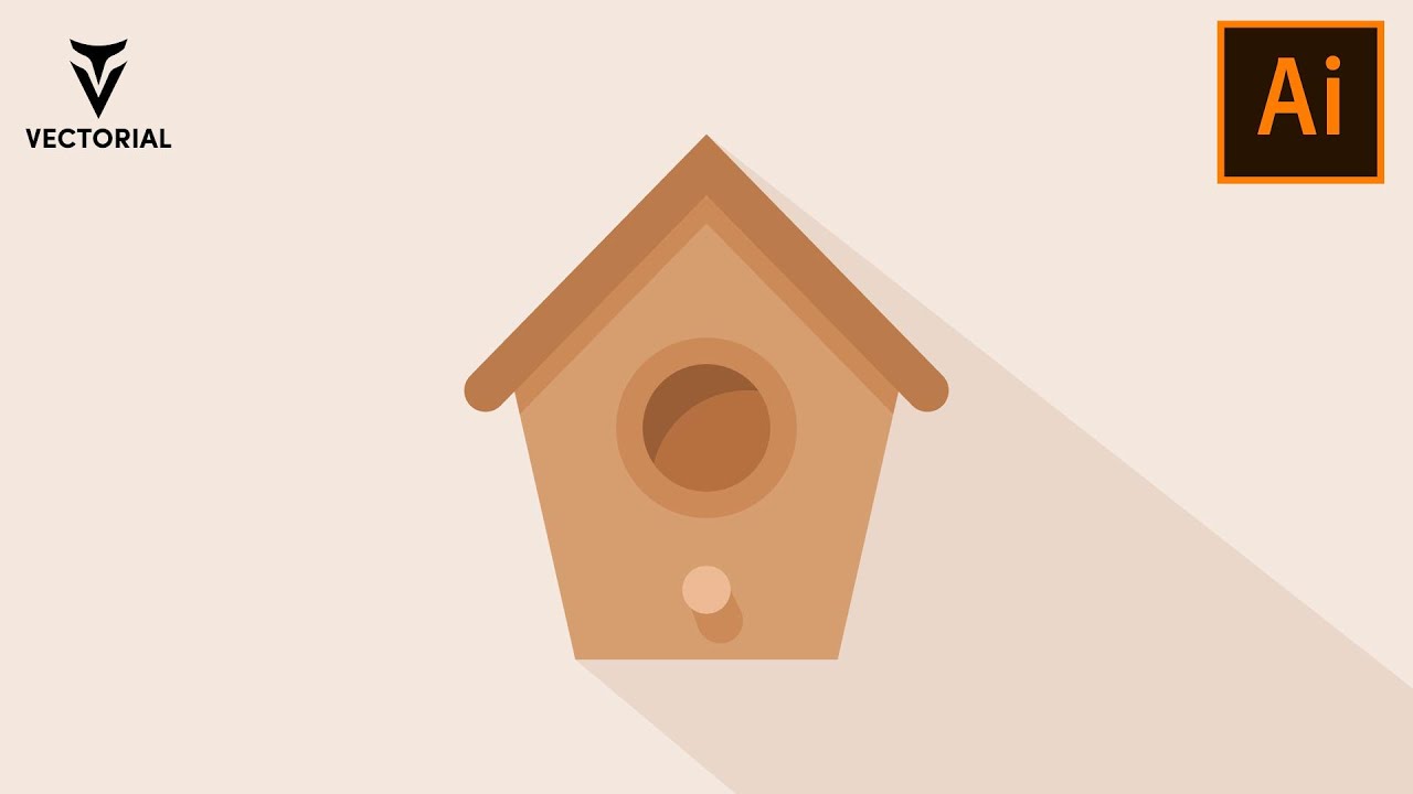 Flat design Bird House tutorial in Adobe Illustrator
