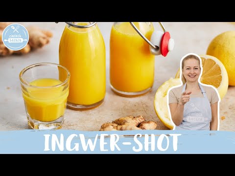 Ingwer-Shot selber machen 💪🍋 | ohne Entsafter | Ingwer-Kurkuma-Shot | Einfach Backen