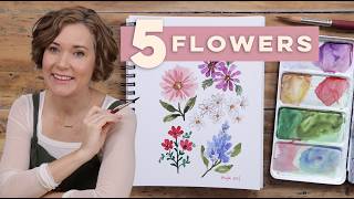 5 Aesthetic Watercolor Flowers For Beginners