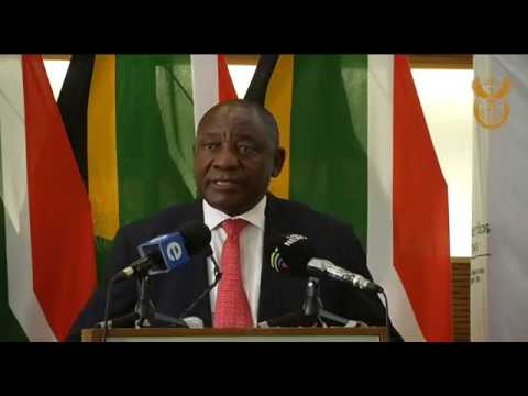 O Presidente Cyril Ramaphosa discursa na Conferência de Chefes de Missão de 2018