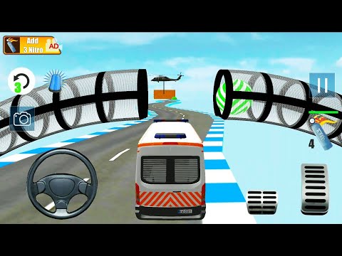 Ambulance Stunt Track Impossible Driving - 911 Emergency Ambulance Simulator - Android Gameplay #2