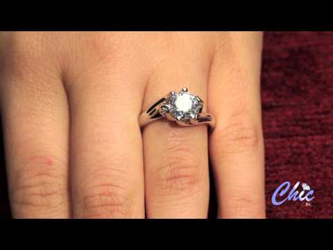 Brilliant solitaire solid platinum  ring-item #P7892