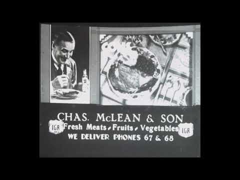 Short (Vintage) Movie Theater Ad - Chas McLean & Sons IGA (1940s) - from 35mm print