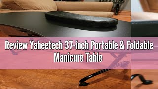 Review Yaheetech 37-inch Portable & Foldable Manicure Table Nail Desk Workstation with Large Drawer/