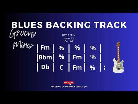 Groovy Minor Blues Backing Track in Fm 75 bpm