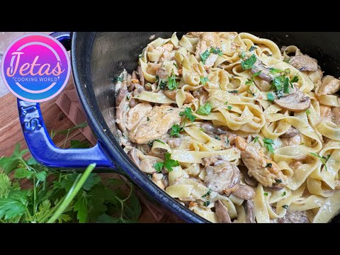 Cremige Champingon Hühnchen Pasta 🍗🍄🍝