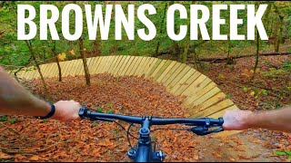 Riding at Browns Creek Bike Park in North Carolina, amazing hills and features!